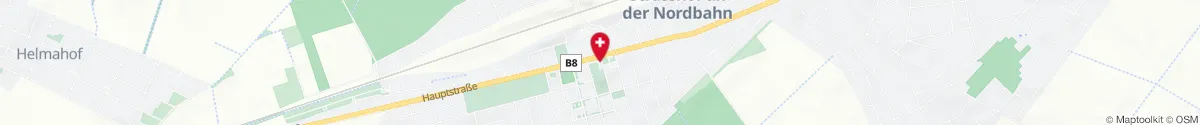 Map representation of the location for Apotheke Strasshof in 2231 Strasshof